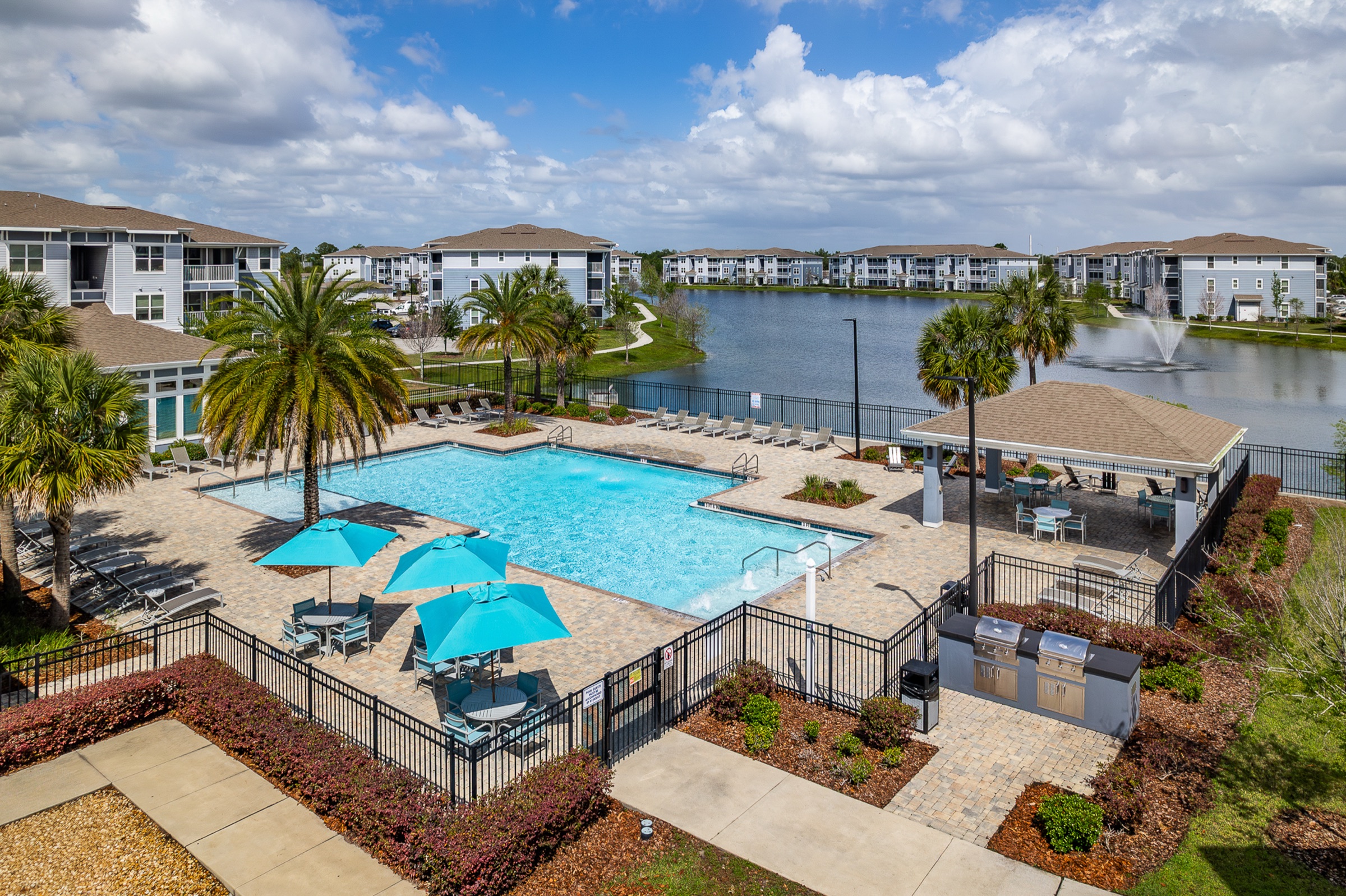 Academy Park pool area aerial view