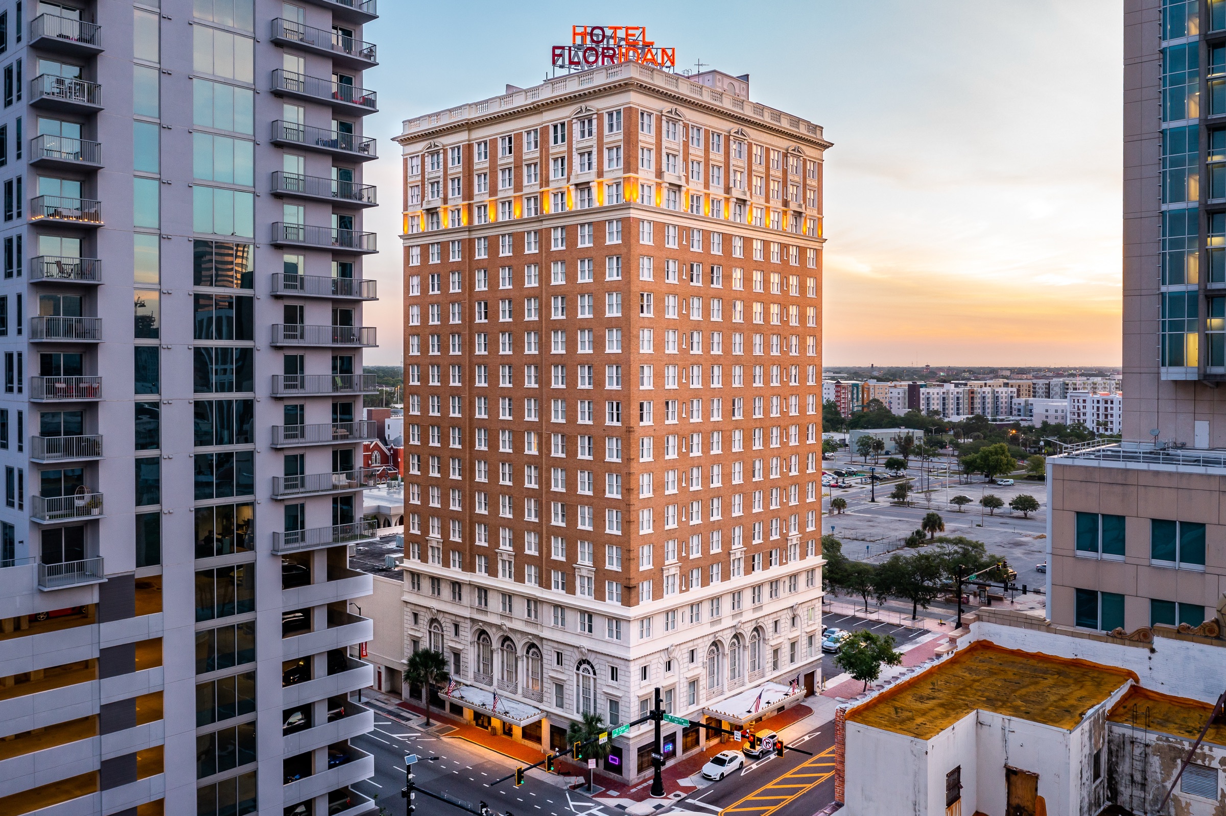 Commercial hospitality exterior and arrival presence