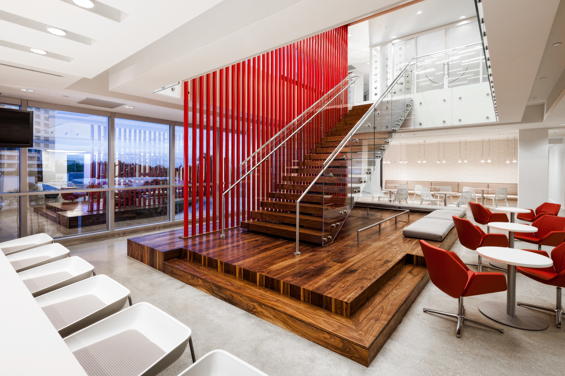 Commercial architectural staircase interior statement